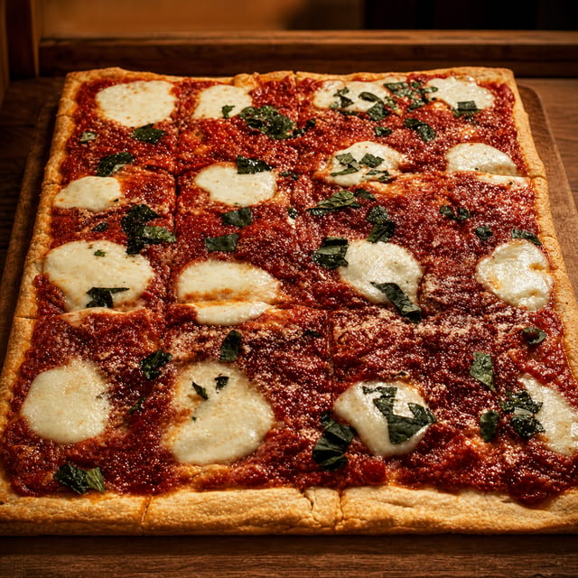 Brooklyn Square Thin Crust Pizza.